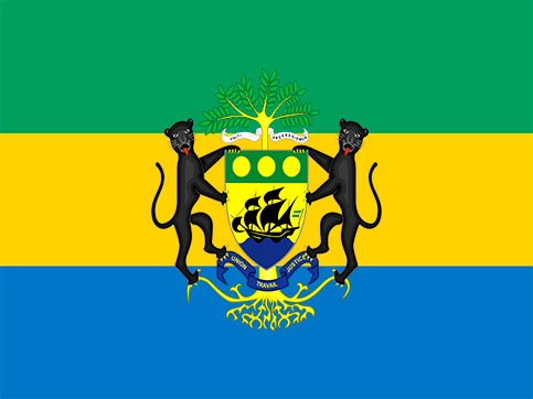 Bandera Gabón con Escudo