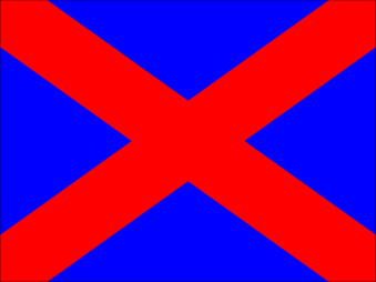 Tu Bandera - Bandera de azul aspa diagonal roja