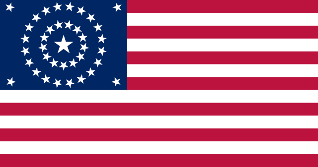 Bandera Estados Unidos Concentric Circles (1877 - 1890)