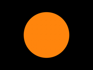 Bandera negra con círculo naranja