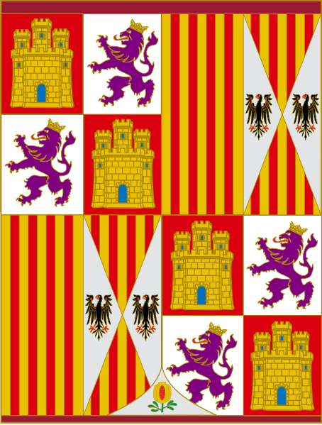 Bandera Pendón heráldico de los Reyes Católicos de 1492-1504