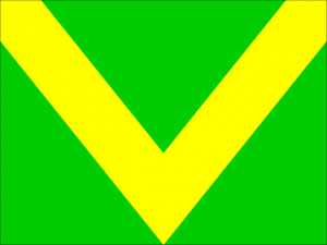 Bandera verde chevron amarillo