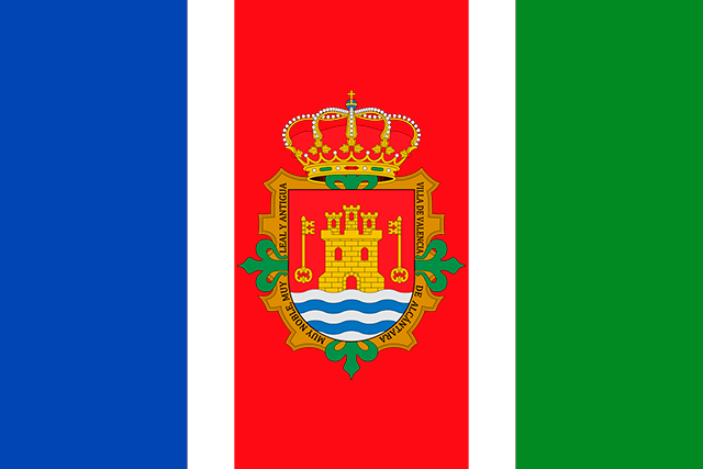 Bandera Valencia de Alcántara escudo
