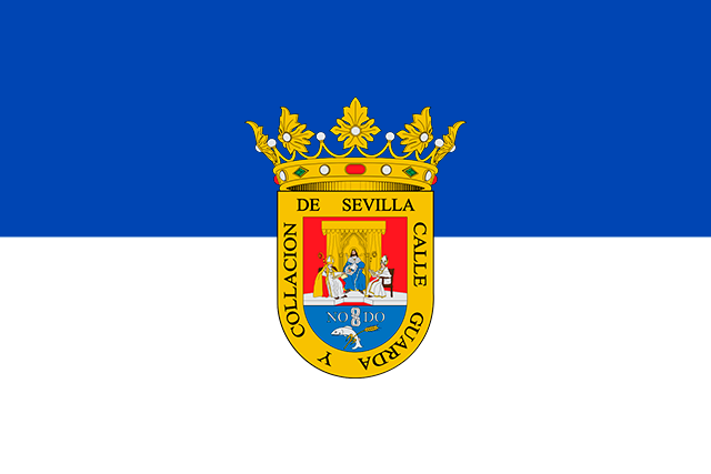 Bandera Alcalá del río con escudo