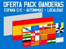 Tu Bandera - Bandera de Pack de 3 banderas, España + Com. Autónoma + Localidad